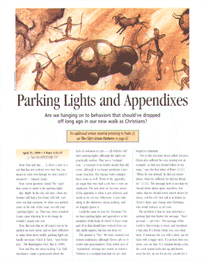 Parking Lights and Appendixes