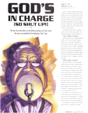 God's in Charge (so shut up!)