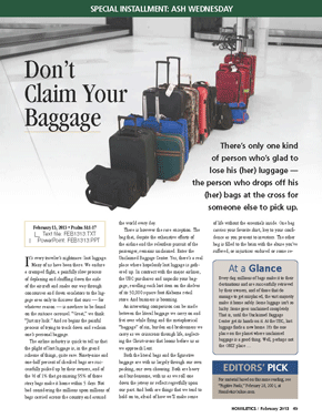 Don't Claim Your Baggage