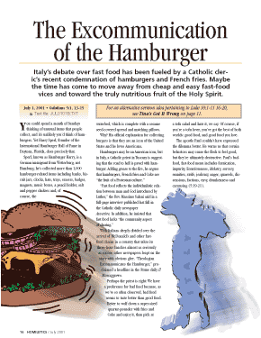 The Excommunication of the Hamburger