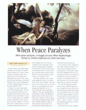 When Peace Paralyzes