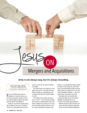 Jesus on Mergers and Acquisitions