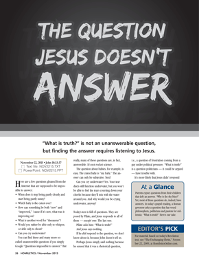 The Question Jesus Doesn't Answer