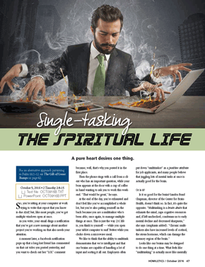 Single-tasking the Spiritual Life